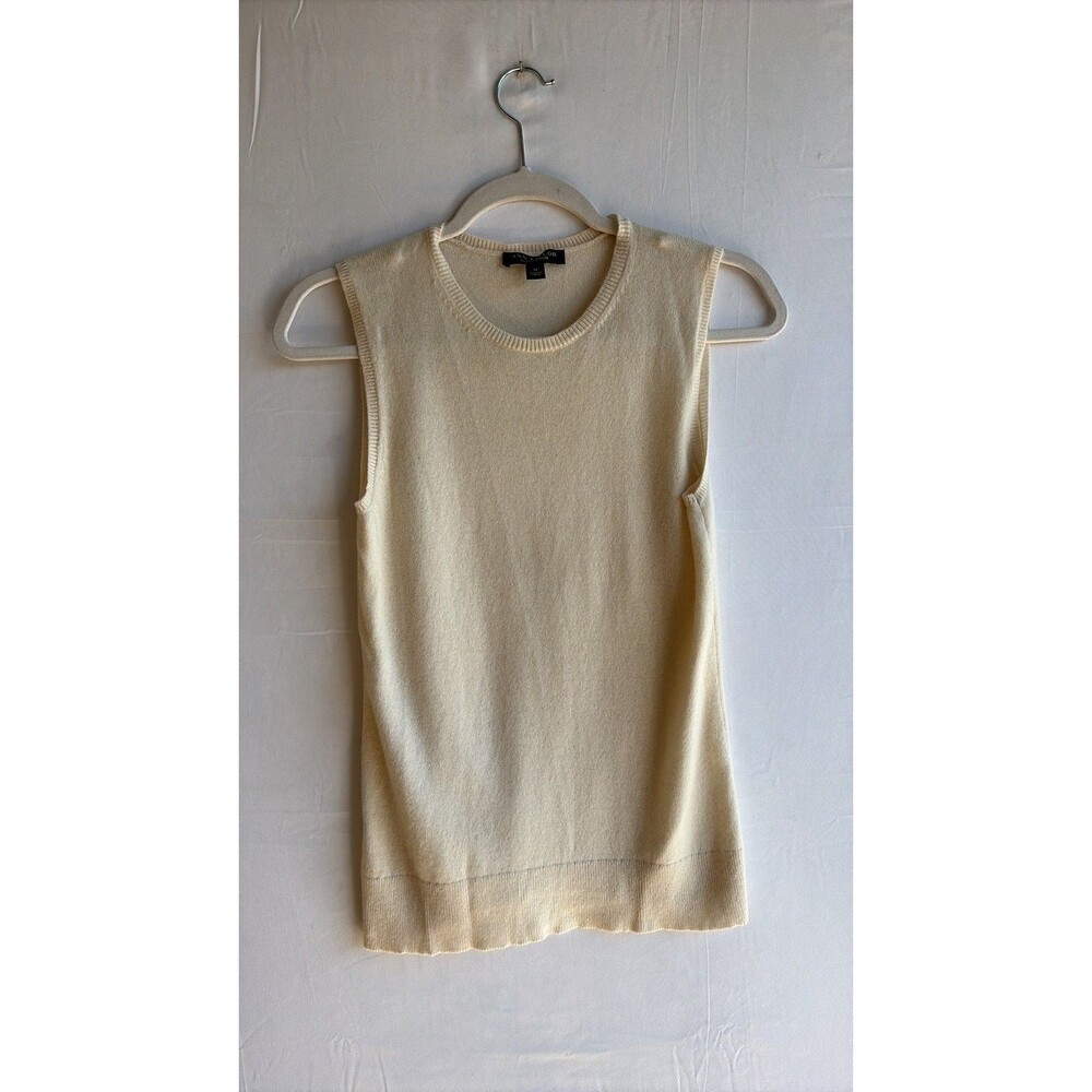 Ann Taylor 100% Cashmere Cream Sleeveless Shell Sweater